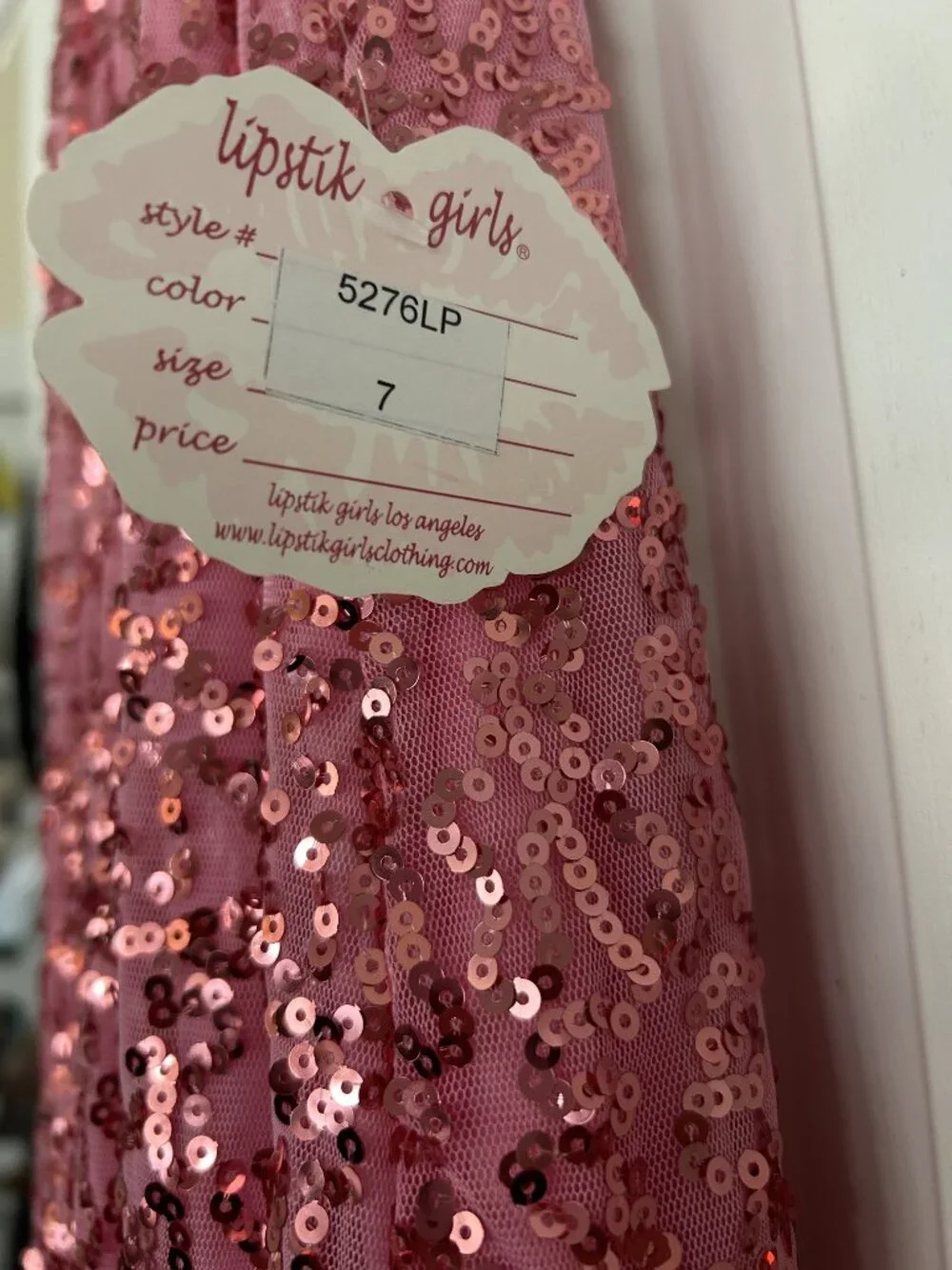 Pink Sequins Dress - Size 7 Girls - Brand New with Tags - Picture 4 of 11